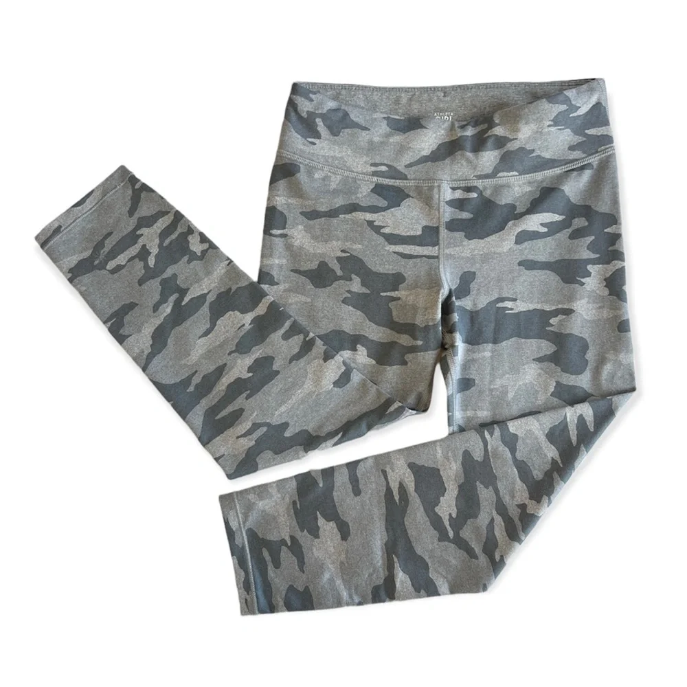 Athleta Girl • Gray Camo Printed Chit Chat Tight Leggings • Size XXL/16 - Picture 4 of 11
